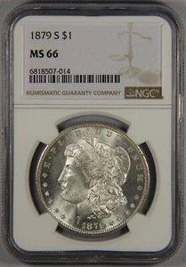 1879-S Morgan Silver Dollar NGC MS66 $1 - Picture 1 of 3