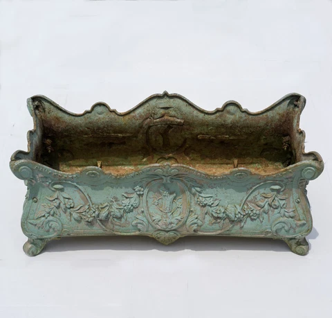Hinderer's Iron Works 32" Cast Aluminum Planter - vintage jardiniere french 2 Cover