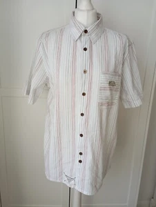 WEIRD FISH Striped short sleeve Shirt Size Small - Picture 1 of 8