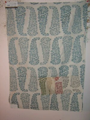 Lee Jofa, Suzanne Rheinstein, Lanare Paisley,  25" W X 35" L, Blue/Ivory - Image 1 of 3