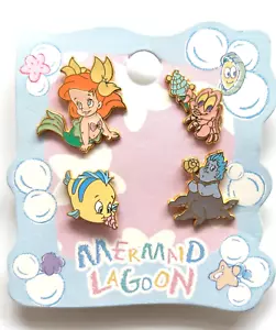 Disney Japan Ariel Ursula Baby Little Mermaid Mermaid Lagoon TDS Mini 4 Pin Set - Picture 1 of 1