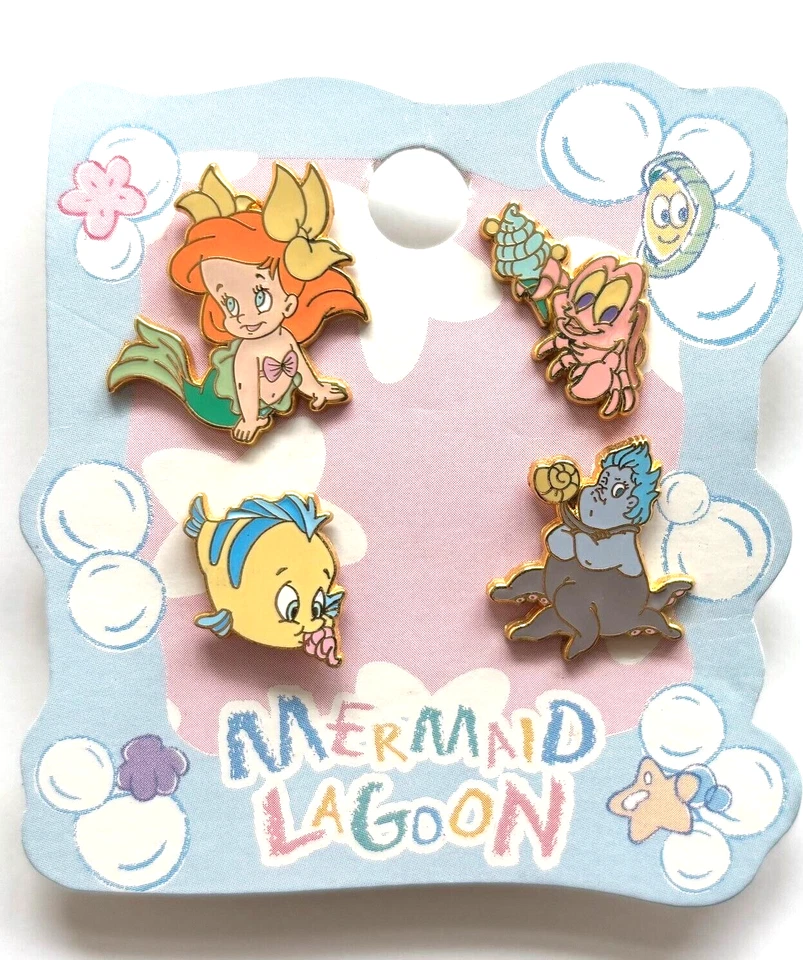 Disney Japan Ariel Ursula Baby Little Mermaid Mermaid Lagoon TDS Mini 4 Pin Set - Image 1 of 1
