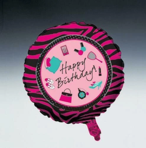 PINK ZEBRA - Foil Balloon Sleepover Birthday Party Tableware Happy Birthday Kids - Image 1 of 1