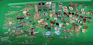 Vintage Manschettenknöpfe Manschettenknöpfe großes Set Paar einzelne Krawattennadeln Clips - Bild 1 von 12