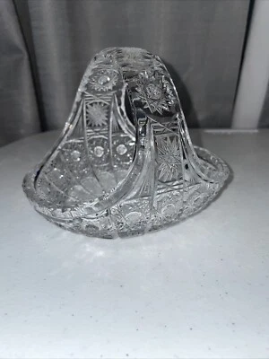 Vintage Bonboniere mit böhmischem geschliffenem Kristallkorb schönes Stück - Bild 1 von 4
