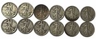 Lot of 12 Walking Liberty Halves %90 Silver. $6 Fv