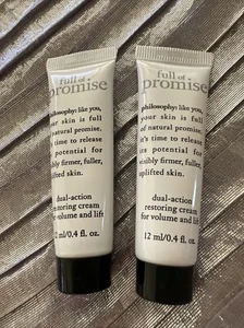 Philosophy-FULL OF PROMISE - 2 Travel Tubes - Restoring Face Cream Lift -New!! - Picture 1 of 5