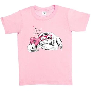 1 camiseta para niños niñas dulce amor perezoso camiseta - Imagen 1 de 5
