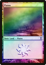 Plains (284) FOIL Time Spiral HEAVILY PLD Basic Land MAGIC MTG CARD ABUGames