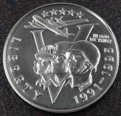 1993-P World War 2 WWII Unc Half Dollar 1991-1995 US Mint Commemorative - Image 1 of 4