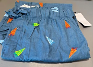 Goodfellow Mens Flannel Pajama Pants Pockets XL Navy Blue PENNANT Flags NWT - Picture 1 of 5
