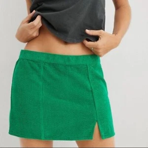 Aerie size medium green corduroy micro mini skirt - Picture 1 of 7
