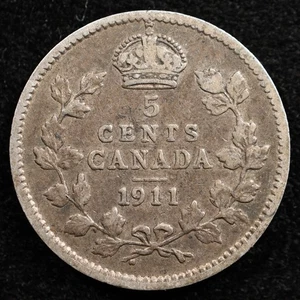 Kanada 5 Cents 1911, Münze, Silber, Inv#G356 - Bild 1 von 2