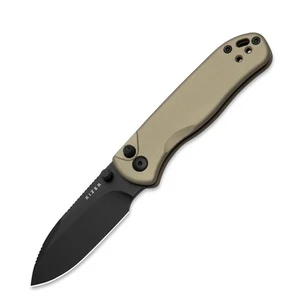 Kizer Drop Bear 2 Folding Knife Tan Alum Handle Nitro-V Plain Black V3619.2CD1 - Picture 1 of 7