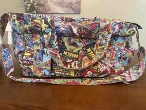 Marvel große Tragetasche 100 % Baumwollstoff Handarbeit Reisetasche Wochenende - Bild 1 von 12