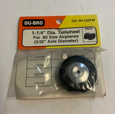 Dubro 1-1/4" Tailwheel For R/c Model Airplanes Rubber & Metal Hubs Landing Gear - Image 1 of 3