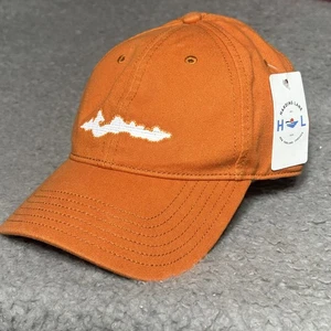 Harding Lane Fishers Island Adult Hat Orange Needlepoint Baseball Cap NWT - Picture 1 of 16