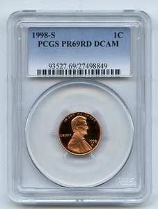 1998 S 1C Lincoln Cent Proof PCGS PR69DCAM - Picture 1 of 1