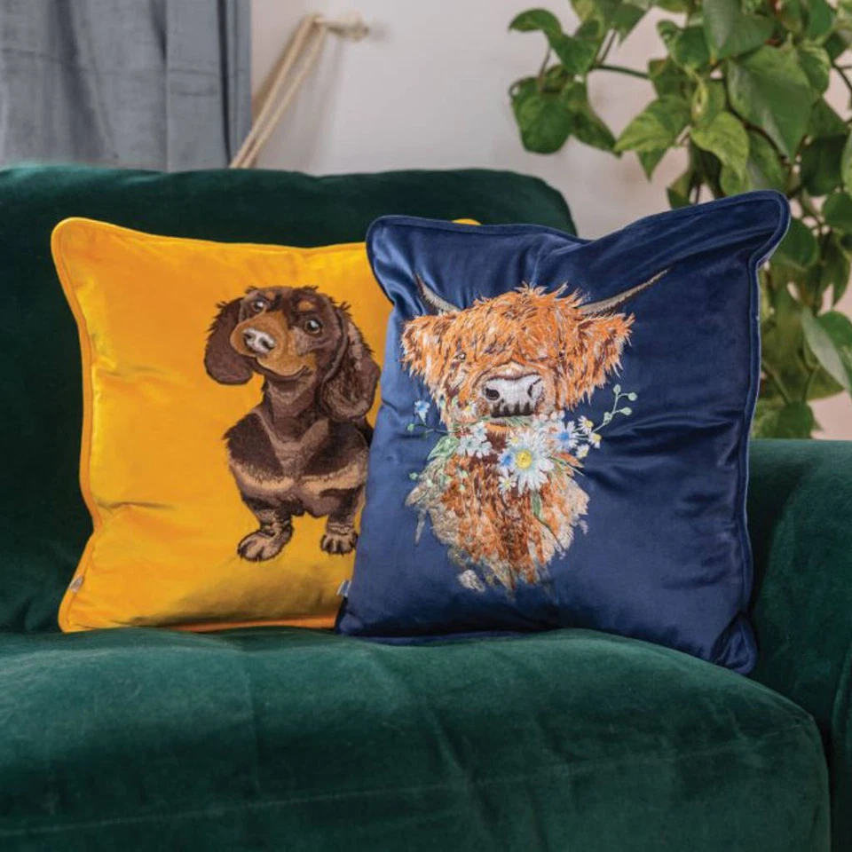 Wrendale Designs Embroidered Cushions Animal Feather Filled Cushions New 2025 - Image 1 of 1