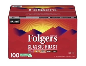 Folgers Classic Roast Coffee MEDIUM- 100 K-Cups - Picture 1 of 7