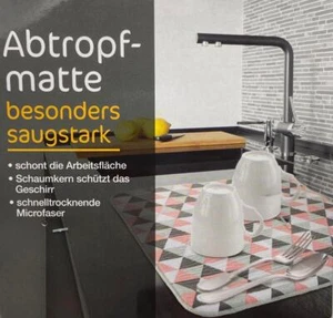 XL Abtropfmatte Geschirrabtropfmatte Barmatte Gläsermatte 40 x 45 cm Microfaser  - Bild 1 von 5
