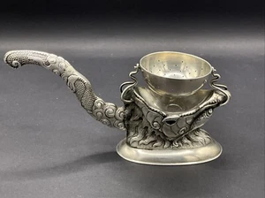 Vietnam 900er Silber Teesieb Tea Strainer Drachenfisch Asiatika - Bild 1 von 14