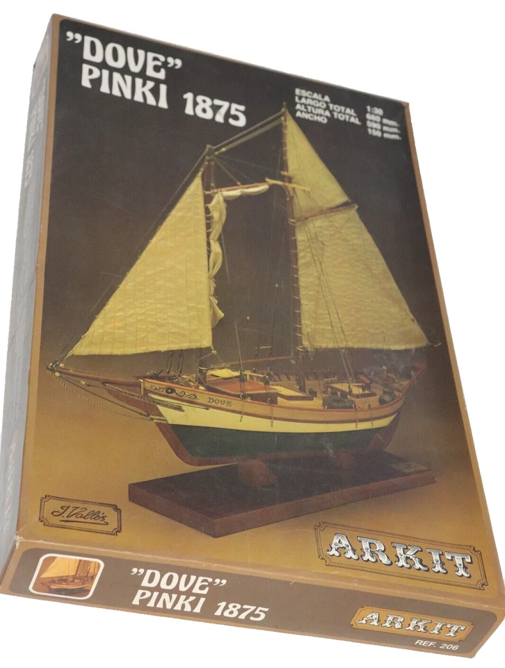 Arkit Bausatz 206 Schiff Segelschiff Dove Pinki 1875 Wooden Kit 1:30 Large 660mm - Bild 1 von 4