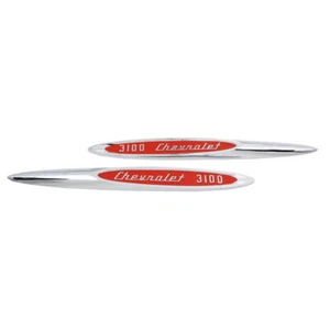 Front Fender Emblems 3100 Spear Pair 57 Chevy Pickup Truck Suburban - Bild 1 von 1