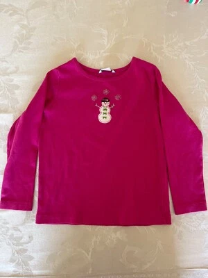 HARTSTRINGS Girls Size 4 Pink Applique Snowman Top - Image 1 of 4