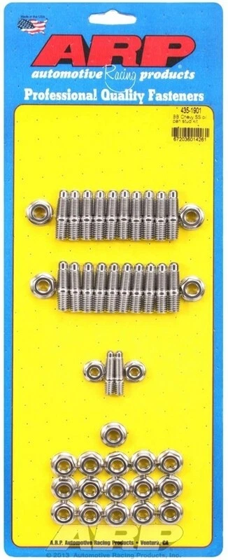 ARP 435-1901 BB Chevy, Kit de pernos para cárter de aceite, hexagonal estándar, acero inoxidable, pulido Foto 1 de 1
