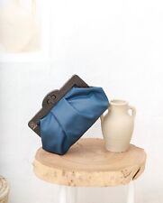 Women's shoulder bag. Square model in Sapphire shade. handmade, individual engra