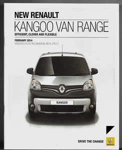 Renault Kangoo Van 2014 UK Market Sales Brochure Maxi Crew ZE Extra Core Sport - Picture 1 of 2