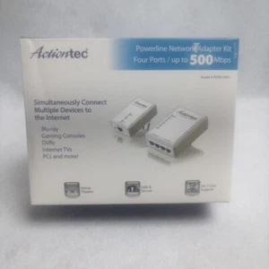 ActionTec Powerline Network Adaptor Kit w/ 4 Ports Up to 500 MBPS PWR514K01 NIB - Picture 1 of 17