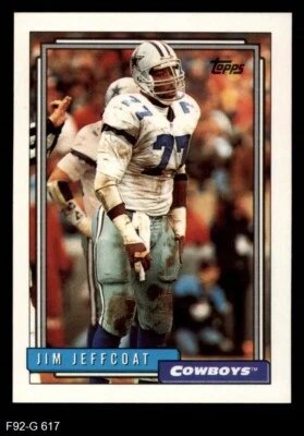 1992 Topps #617 Jim Jeffcoat Cowboys Arizona St 8 - NM/MT - Image 1 of 2