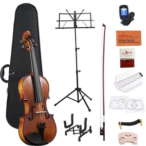 ADM Acoustic Violin for Kids Beginners, 4/4 Full Size Violin Set Solid Wood Ebon - Picture 1 of 7