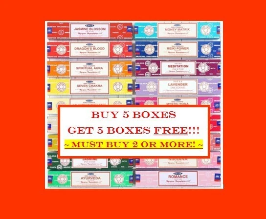 SATYA NAG CHAMPA INCENSE STICKS BUY 5 BOXES GET 5 BOXES FREE Must Buy 2 - Image 1 of 1