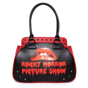 Rock Rebel Rocky Horror Picture Show Lips Black And Red Magnetic Handbag - Picture 1 of 4