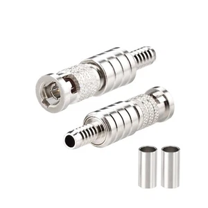 2x Micro HD-BNC High-Density Male Crimp Connector 75 Ohm for Belden Riser 1855A - Picture 1 of 4