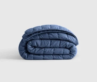 NWT! Quince Linen Indigo Blue Box Quilt ! Sz. Full/ Queen! (1226) - Image 1 of 4