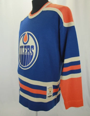 REEBOK BY ROGER EDWARDS VINTAGE HOCKEY EDMONTON OILERS SWEATER SIZE L VGC! Cover