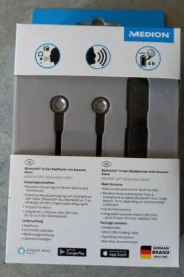 Medion Life Alexa Bluetooth In-Ear Kopfhörer S62024 (MD 43947) NEU, ungeöffnet* - Bild 1 von 3