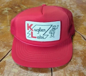 Vtg NEW! Unworn! Kugler Labs Trucker Cap Snapback Hat mesh nylon robot patch cap - Picture 1 of 9