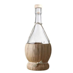 Botella de cesta de vino vacía italiana vintage Chanti con detalles de pajita - Imagen 1 de 11