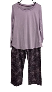 Gilligan & OMalley Pajama Set Lavender Top Purple Polka Dot Pants Sz XXL - Picture 1 of 14