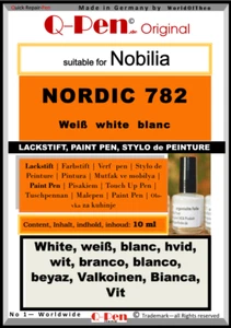 Lackstift für Nobilia Nordic 782 weiß 10mL - Bild 1 von 1