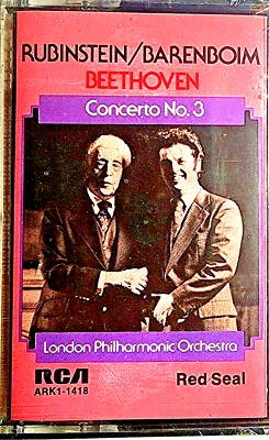 RUBENSTEIN / BARENBOIM : BEETHOVEN Concert No. 3 - Sealed Cassette - Image 1 of 3