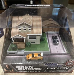Jada Toys Nano Scene Toretto House Diorama Hollywood Fast Furious Supra Charger - Picture 1 of 4