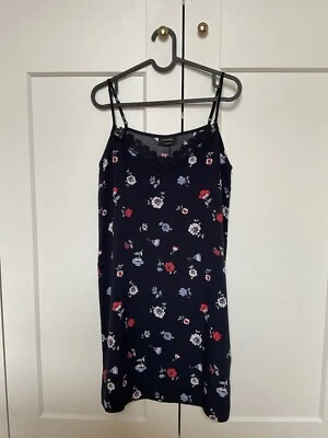 C&A YESSICA Damen Kleid Trägerkleid Sommer Gr. 36 Dunkelblau Blumenmuster  - Bild 1 von 3