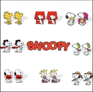 Cute Snoopy / Peanuts Character Bright Coloured Resin Earrings - 9 variations - Picture 1 of 23
