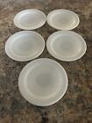 5 Lot Pyrex White Milk Glass 6 1/4” Tea Cup Plate Set #353-23 Series By Corning